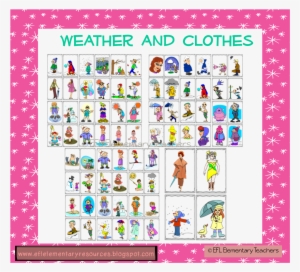 Efl Elementary Teachers Weather And Clothes Themes #3329340