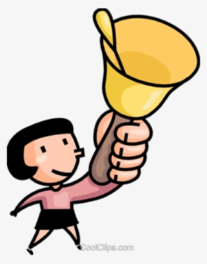 Teacher Ringing The School Bell Royalty Free Vector - Ring The Bell Clipart #3330551