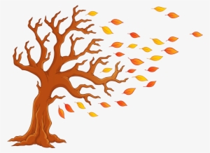 Tree In Wind Clipart 5 By Stacey - Arbol De Otoño Dibujo #3331287