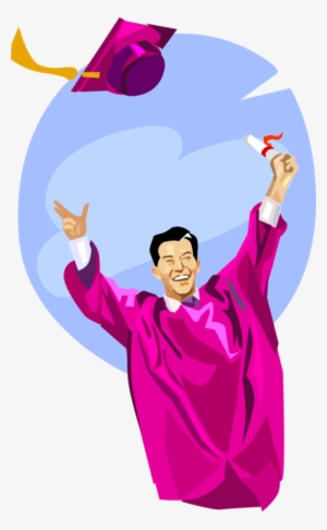 Vector Illustration Of Graduating Student Celebrates - Presentation #3333029