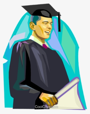 Student Graduating Royalty Free Vector Clip Art Illustration #3333113