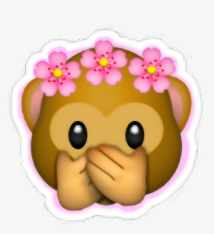 Sticker Money Emoji Crown Flowers Flowercrown Pink - Emojis De Monitos Con Flores #3334212