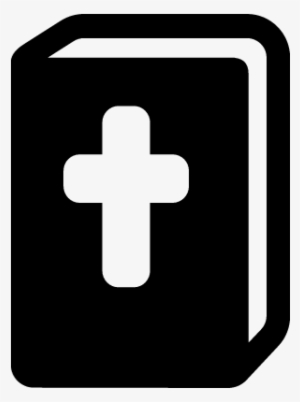 Bible With Cross In Cover Vector - Silhouette Bible #3334878