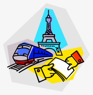 Vector Illustration Of Europass Transportation Or Eurorail - Paris #3335402