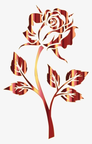 Polished Bronze Rose Silhouette No Background Banner - Roses Clip Art No Background #3336520