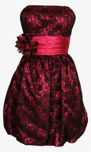 Strapless Lace Overlay Satin - Dress #3337448