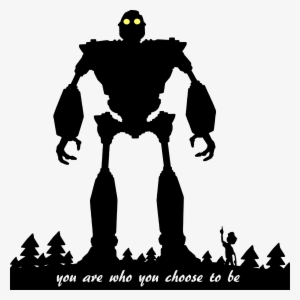 Iron Giant Silhouette - Iron Giant Black And White #3337990