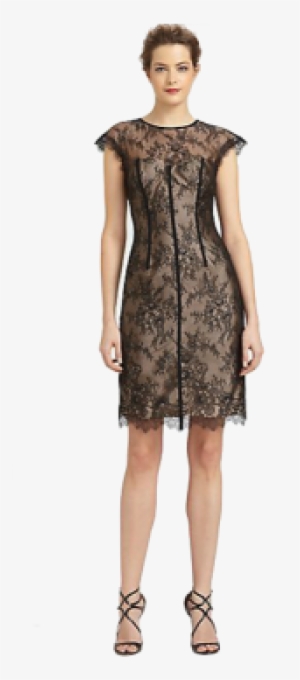 Cap-sleeve Lace Overlay Dress - Plus Size Dresses For Special #3338013