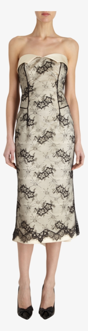L'wren Scott Lace Overlay Strapless Dress - Sales #3338132