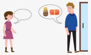 Woman Man Lunchbox Far - Cartoon #3340769