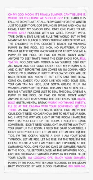 Moon Baby Lyrics Oversized Towel - Stock Quotes #3342750