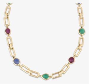 Multi-gem And Gold Link Necklace By David Webb #3342813