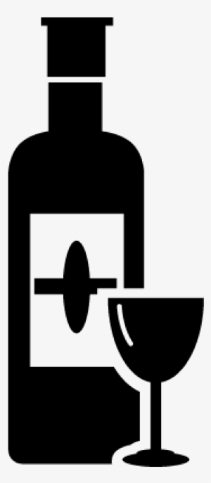 Wine Bottle With Goblet Variant Vector - Silueta Copa Y Botella #3355958