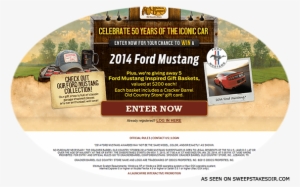 The Cracker Barrel Old Country Store Ford Mustang Sweepstakes - Ford Mustang #3361647