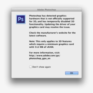 Photoshop Cs6 Warning - Adobe Photoshop Cc 2017 System Requirements #3363703
