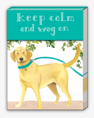 Keep Calm And Wag On Pocket Note Pad - Yellow Labrador Pocket Notepad By Punch Studio #3365268
