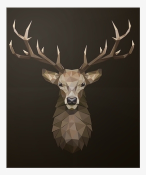 Deer Polygonal Illustration - Paneel Hirsch, Grafikdruck In Farbe Spiegelprofi Gmbh #3365848