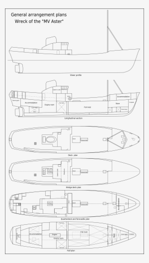 Mv Aster General Arrangement - Technical Drawing #3366747