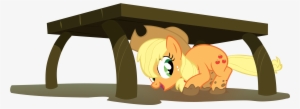 Applejack Under Table By Sierraex On Deviantart Vector - Under The Table Animation #3366752