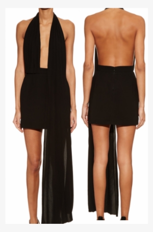 Jennifer Lopez Plunging Black Halter Pleated Mini Dress - Dress #3367331