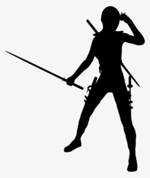 Female Warrior Public Domain Vectors - Female Ninja Silhouette #3367795