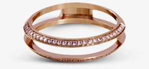 'glass Slipper' Ring Gard In Rose Gold With Pink Diamonds - Bangle #3371291