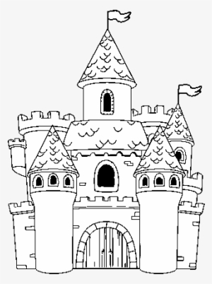 Fantasy Castle Coloring Page - Drawing - Free Transparent PNG Download ...