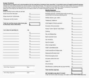 Blank Home Budget Worksheet Main Image - Budget #3371735