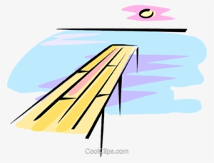 Ocean Pier Royalty Free Vector Clip Art Illustration - Pier Cartoon Png #3372400