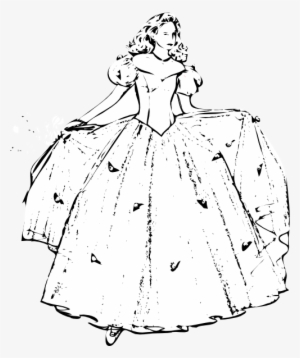 How To Set Use Dress Clipart - Outline Of A Lady In A Dress #3372402