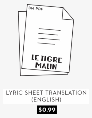 Le Tigre Malin Lyric Sheet #3374637