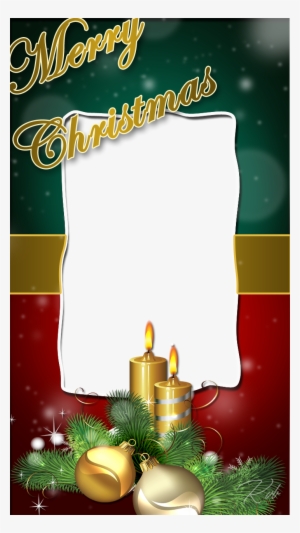 Red And Green Christmas Frame - Kerzen-mittelstück-gruß-karten Karte #3374658