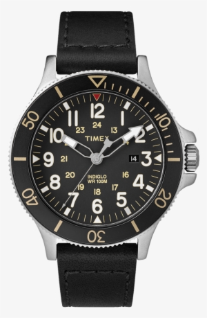 Timex Allied Coastline 43mm Leather Strap Watch - Timex Allied Coastline Black One Size #3375015