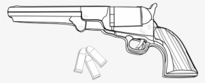 Colt Peacemaker Colt Black White Line Art 555px - Clip Art #3376940