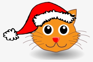 Cat, Happy, Animal - Cartoon Cat With Santa Hat #3382203