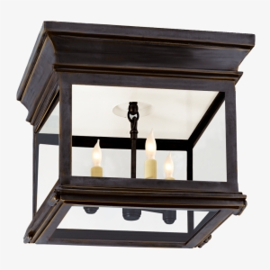 Club Small Square Flush Mount In Bronze With Cle #3385241