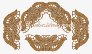 Ellipse Doily Free Standing Lace Machine Embroidery - Placemat #3385973
