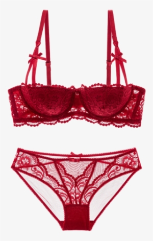 See-through Embroidered Bra Set - Undergarment #3387208