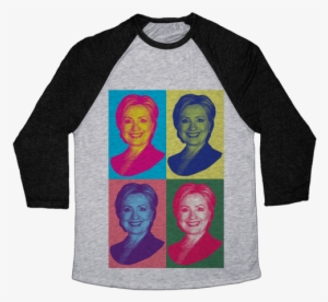 Pop Art Hillary Clinton Baseball Tee - Rasputin T Shirt #3388212