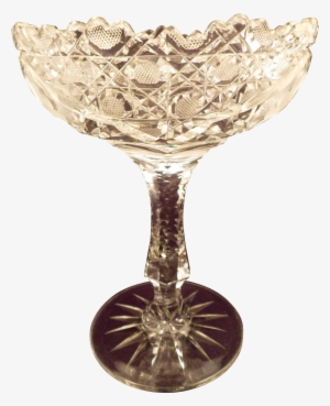 American Brilliant Period Antique Cut Crystal Compote, - Champagne Stemware #3391034