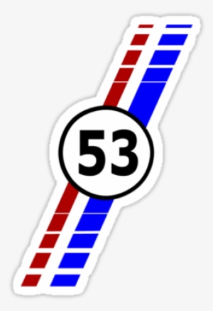 "vw 53, Herbie The Love Bug's Racing Stripes And Number - Calcomanias De Numeros Para Autos #3391639