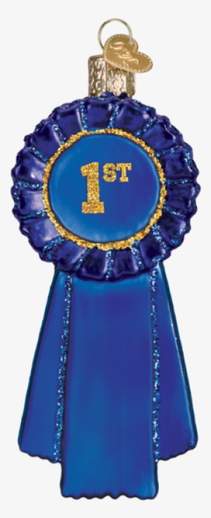 Blue Ribbon Ornament - Old World Christmas Playful Cub #3392969