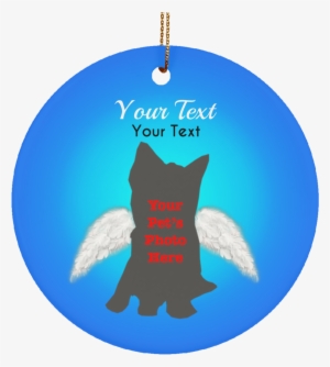 Personalised Dog Angel Wings Ceramic Circle Ornament - Portrait Of A Woman In A Rose Dress #3393122