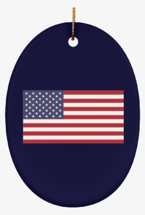 Usa Flag Ceramic Oval Ornament - Usa Flag #3393142
