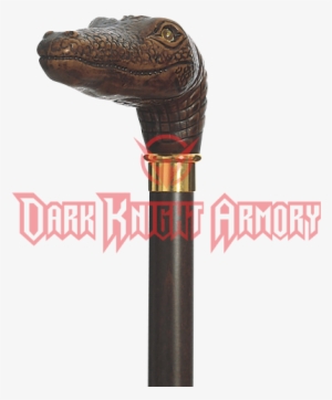 Alligator Head Walking Cane - Knights Templar Wooden Sword #3393628