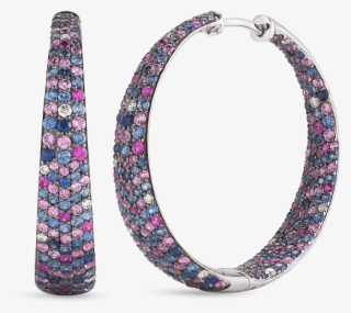 Roberto Coin Hoop Earrings With Diamonds And Sapphires - Bangle #3394649