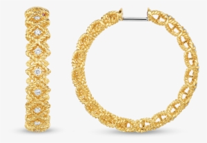 Roberto Coin Large Round Diamond Hoop Earring - Earring #3394707