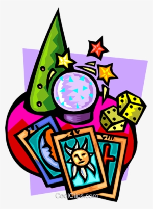 Crystal Ball With Tarot Cards And Dice Royalty Free - Dekoracja Andrzejkowa W Szkole #3396816