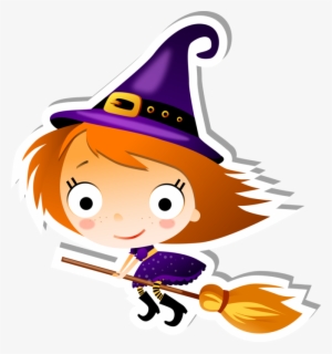 Cute Flying Witch On A Broom #3398794