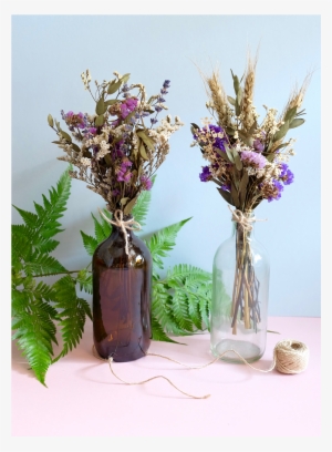 Dried Bouquet In Vintage Bottle - Flower Bouquet #3399573